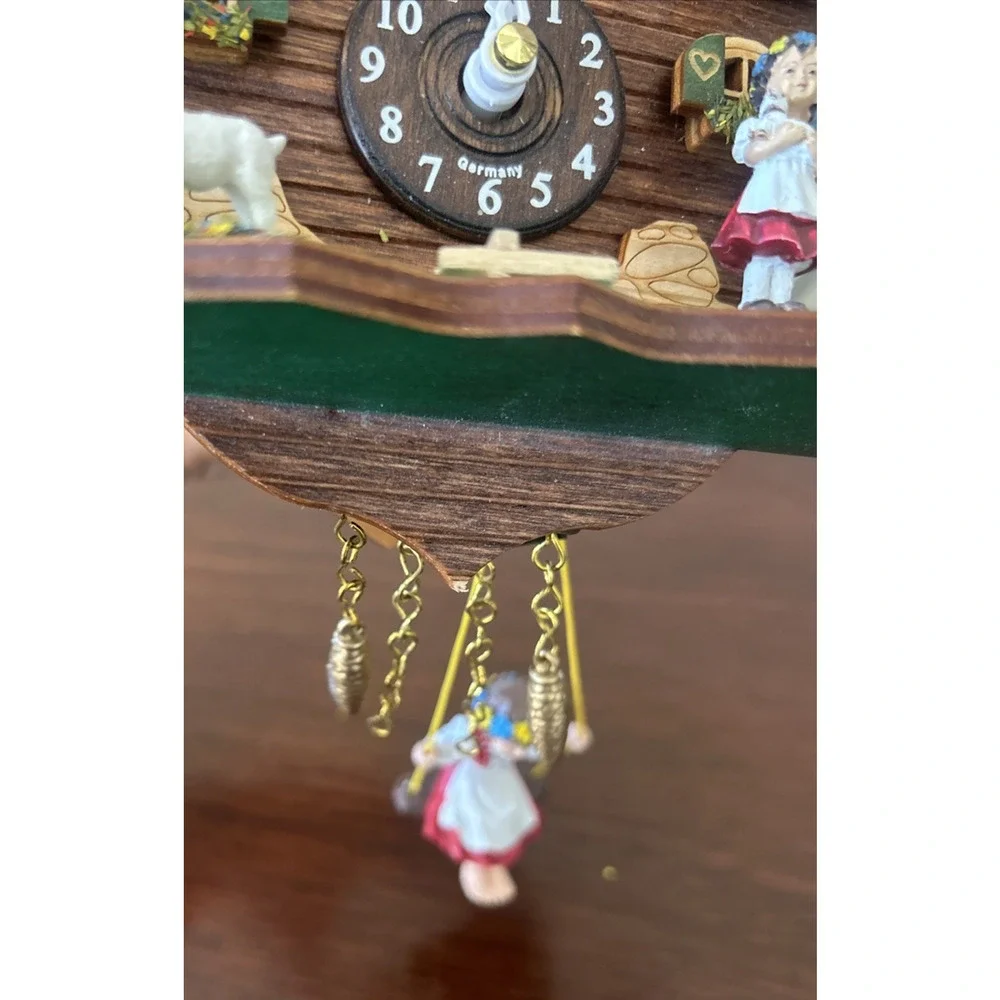 Trenkle Uhren GmbH Battery Operated Cuckoo Clock Girl Swinging Germany 5